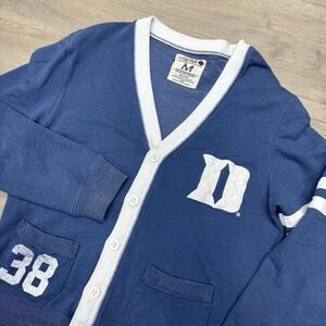 College Vault Duke University Cardigan Sweater Men's Size M Retro #38 STAIN